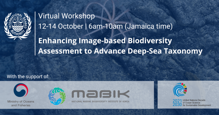 ISA online Workshop on Enhancing Image-based Biodiversity Assessments to Advance Deep-sea Taxonomy - online